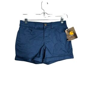NWT Carhartt Girls Size 10 Blue Cotton Blend Shorts D11